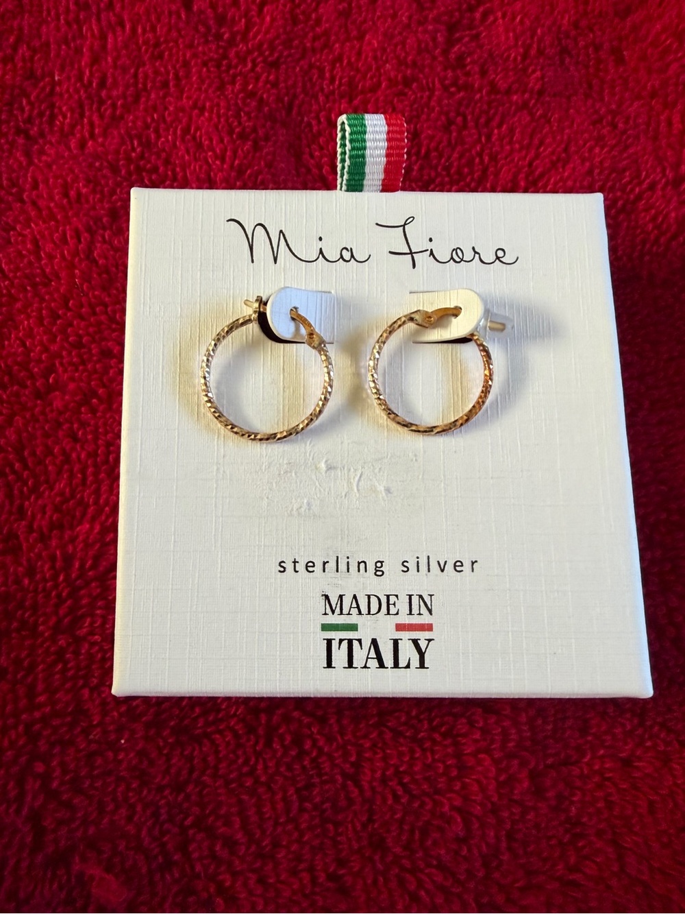 Mia Fiore Sterling Silver Earrings Hoop Made In Italy